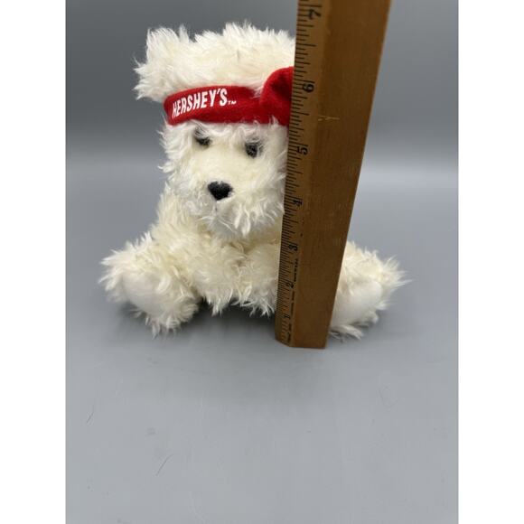 Hershey’s White Plush Teddy Bear with Red Headband Bow ~ 6” Stuffed Animal - Picture 5 of 5